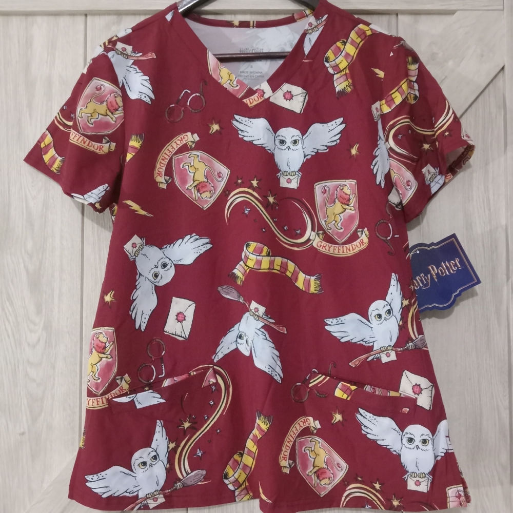 Isaac Morris Harry Potter 4-Way Stretch Medical Scrub Top V-Neck "NWT" Size- S